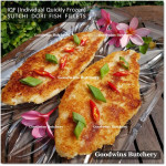 Fish DORI sutchi fillets IQF brand NASUBA Medan NBL 300-400 +/- 11" 28cm/pc - REPACKED (price/pack 700g 2pcs)